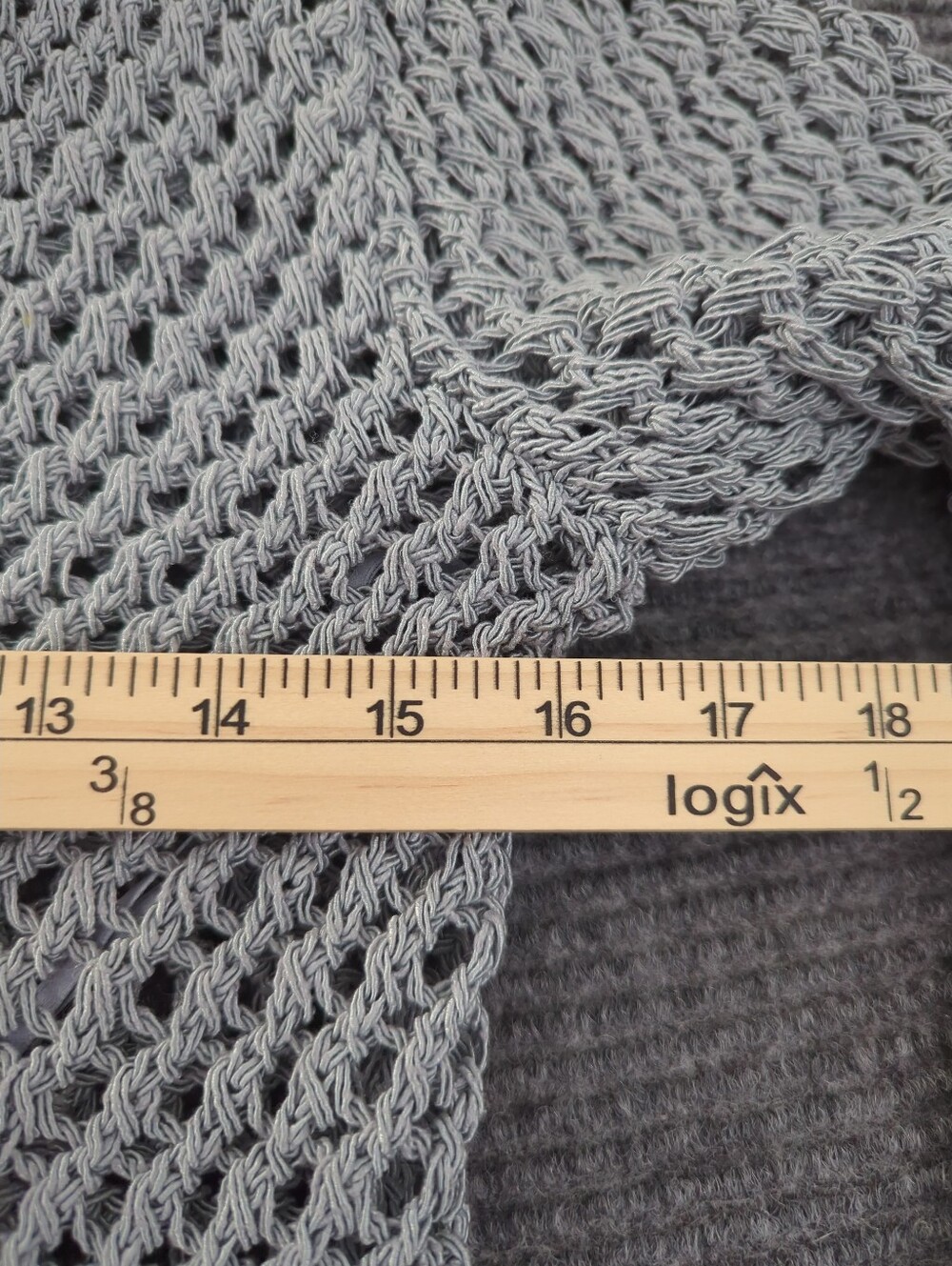 Theory Merletto Mesh Cardigan Ice Blue Gray Blue Open Knit Cropped Small Beach - Picture 9 of 11